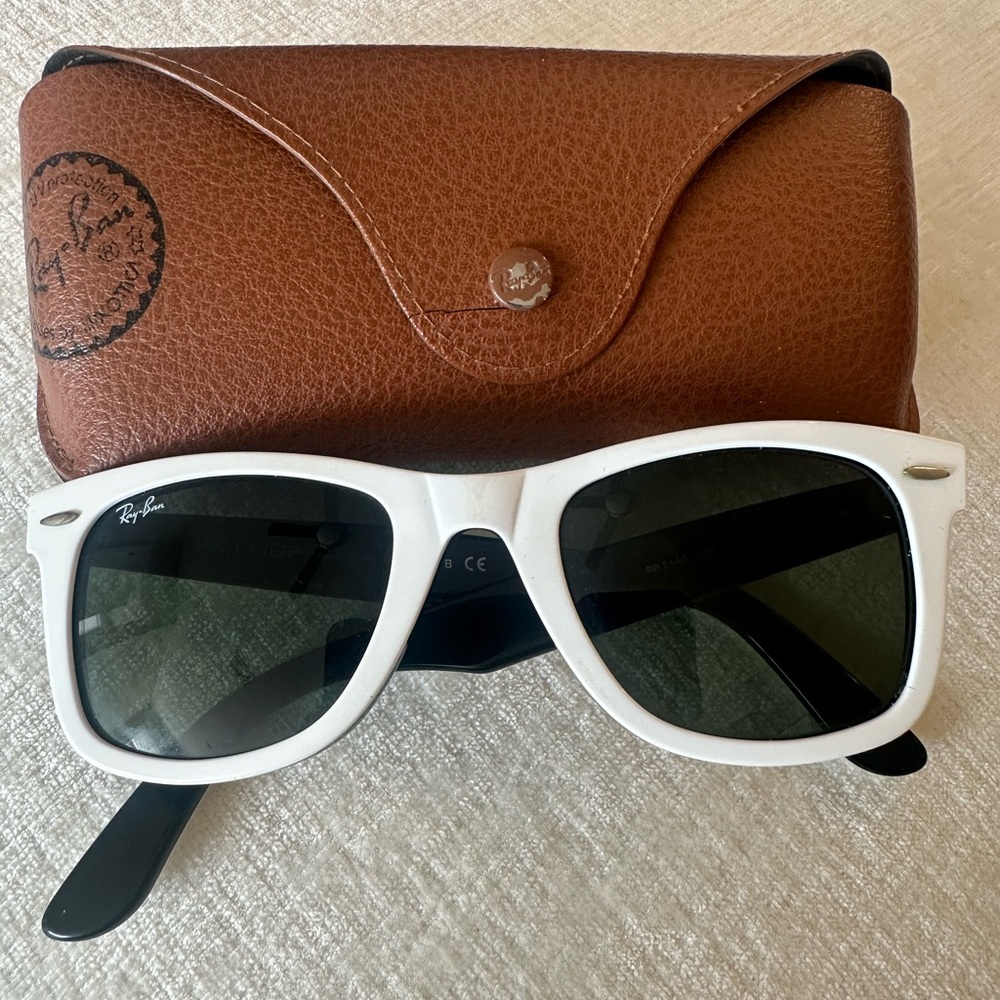 Ray-Ban White Sunglasses with Case